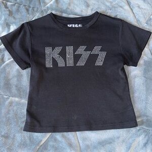 Kiss Baby Tee Size XS Black - Princess Polly
